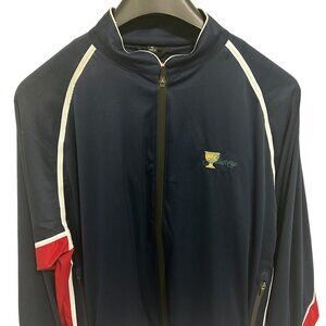The Presidents Cup Full Zip Jacket Windbreaker Size XL Mock Neck Blue